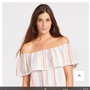 Allison Joy Clover Stripe Off The Shoulder Top